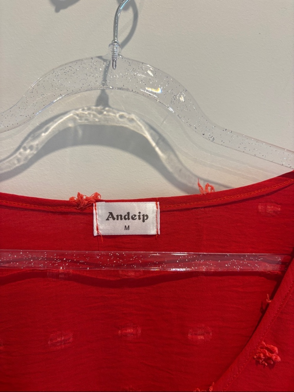 Red Textured Mini Dress - Picture 2 of 3